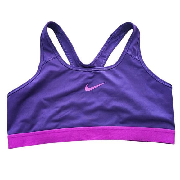 Nike Dri Fit Womens Sz L Classic Racerback Sports Bra Purple - Picture 1 of 3